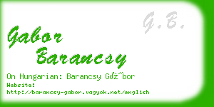 gabor barancsy business card